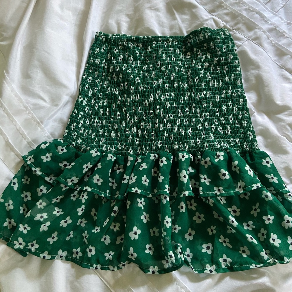 OasisJoy Green Flower Skirt